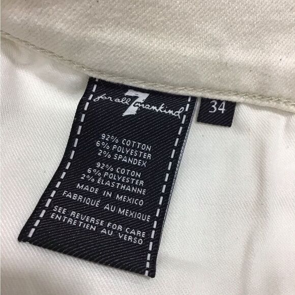 7 For All Mankind Slim Straight Leg Distressed Skinny Jeans New Defects Size 34 - Picture 10 of 14